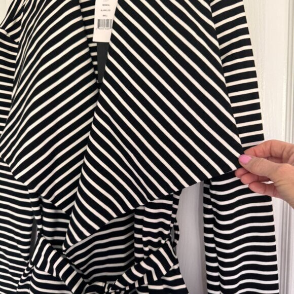Gibsonlook Striped Ponte Knit Blazer Jacket | Black & White NWT Size S - Picture 5 of 9
